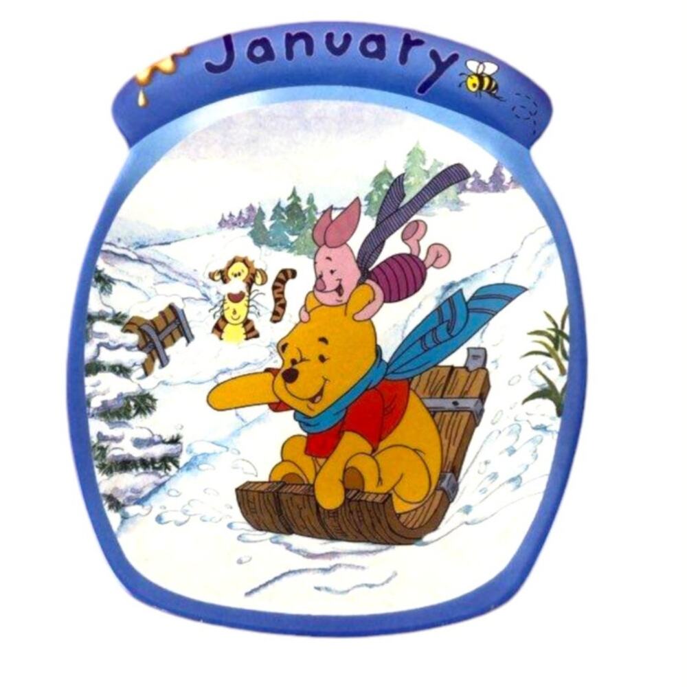 Disney the bradford exchange January plate Winnie the Pooh, Whole Year Through”